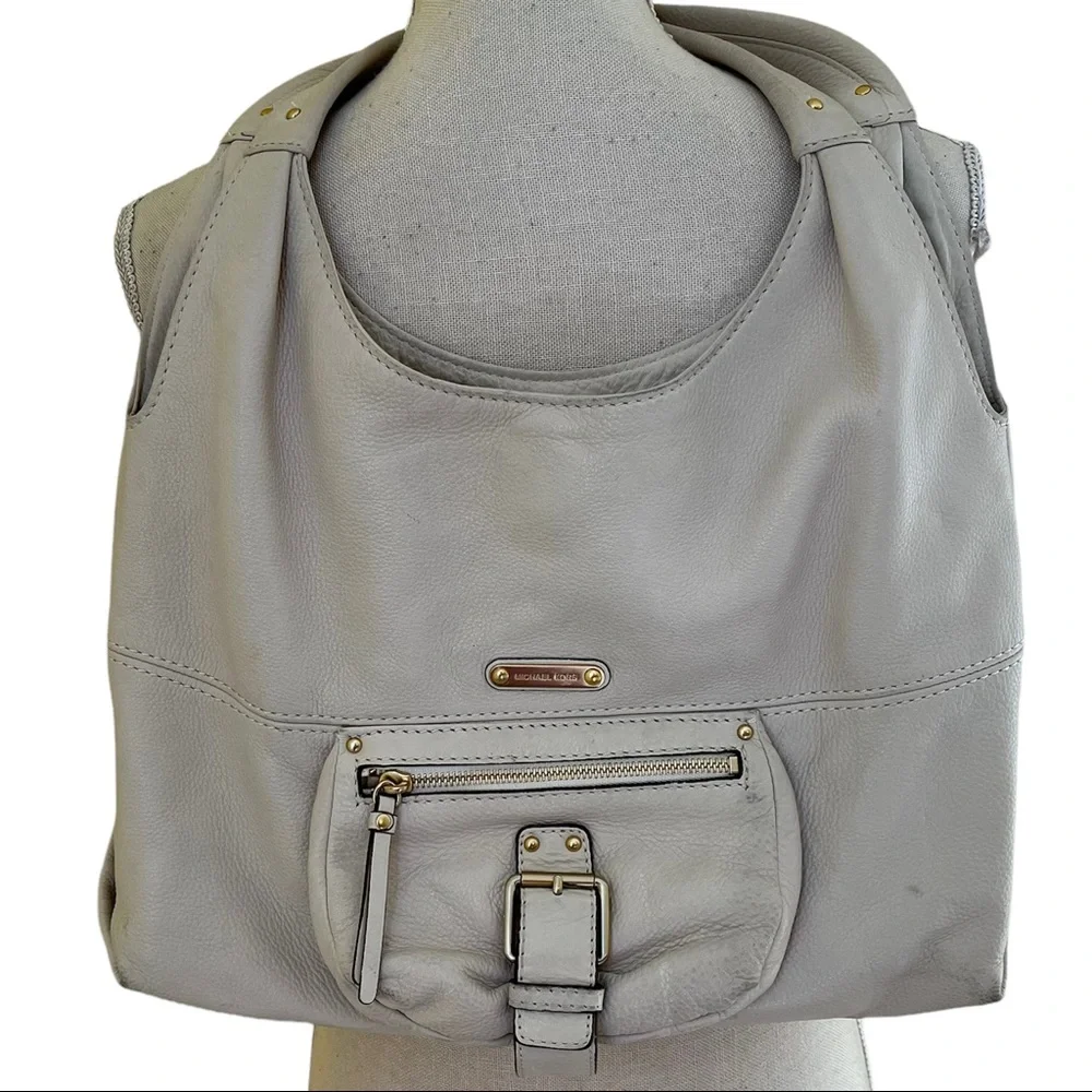 MICHAEL Michael Kors Cream Pebbled Leather Hobo Style Bag